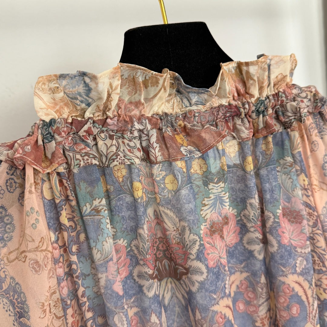 ZIMMERMANN 26S LONG SLEEVE RUFFLE NECK BLOUSE STYLE 160