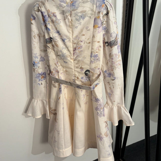 ZIMMERMANN 26S BELTED V-NECK MINI DRESS 270