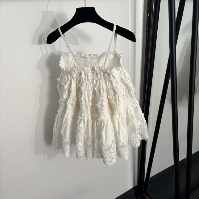 ZIMMERMANN 26S RUFFLED LACE CAMI TOP STYLE 185