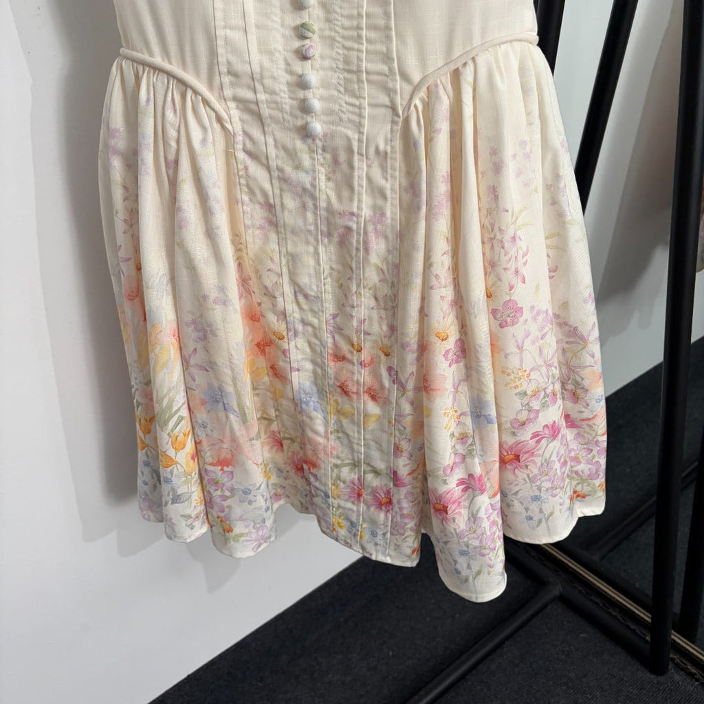 ZIMMERMANN 26S PASTEL FLORAL MINI DRESS STYLE 206