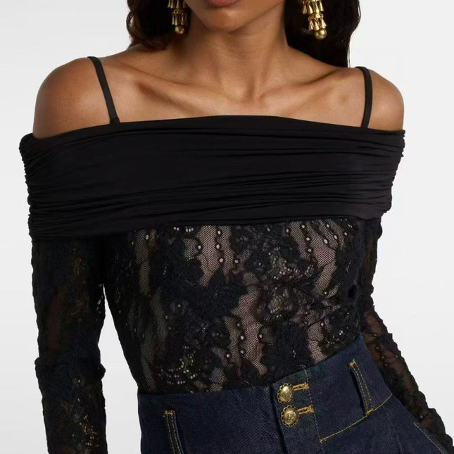 ZIMMERMANN 26S OFF SHOULDER LACE BODYSUIT STYLE 184