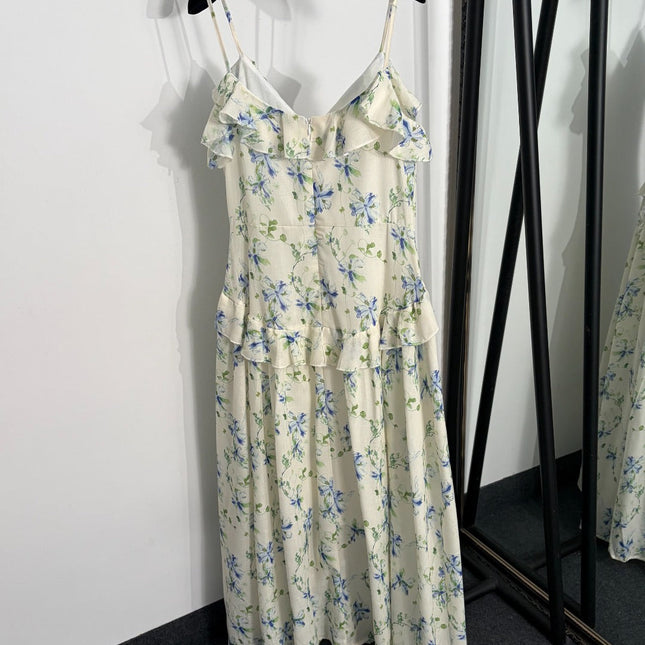 ZIMMERMANN 26S FLORAL RUFFLE CAMI MIDI DRESS STYLE 183
