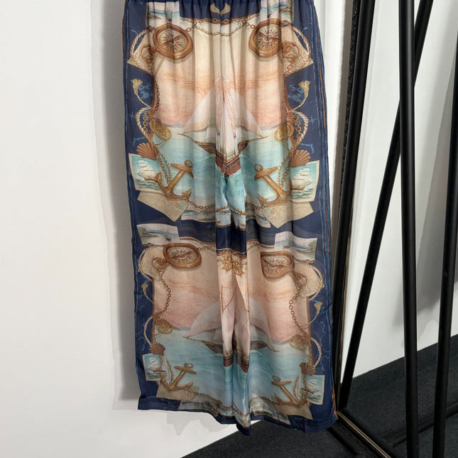 ZIMMERMANN 26S LONG SLEEVE SHIRT & WIDE LEG PANTS SET STYLE 177