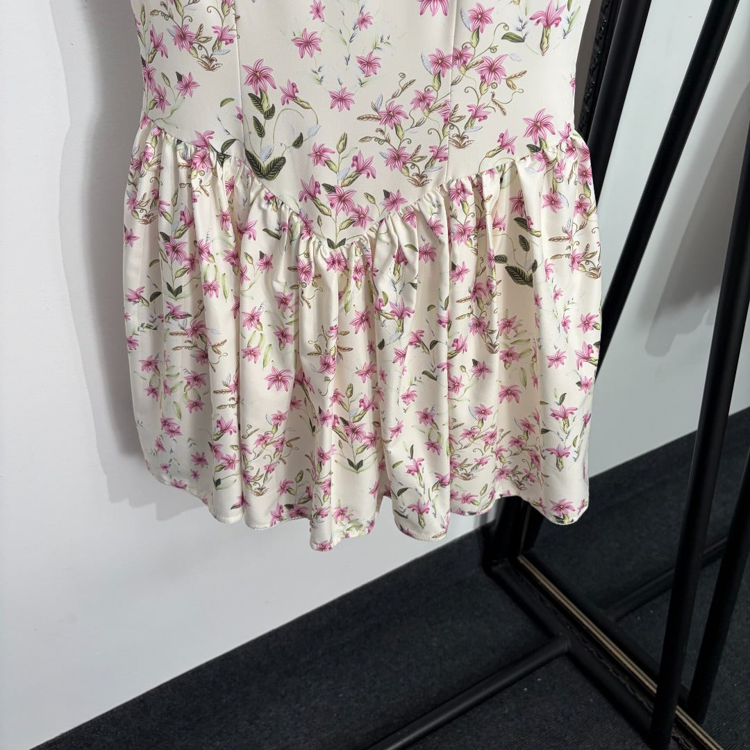 ZIMMERMANN 26 FLORAL PRINT BABYDOLL MINI DRESS STYLE 217