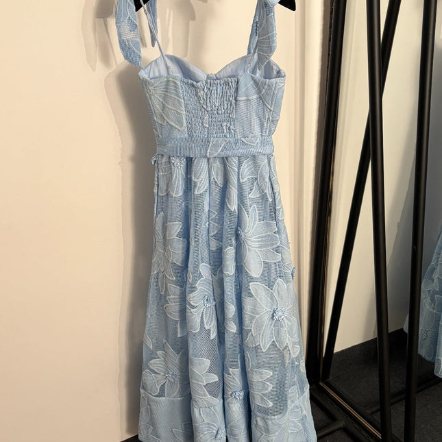 ZIMMERMANN 26 BOW TIE WAIST FLORAL DRESS STYLE 212