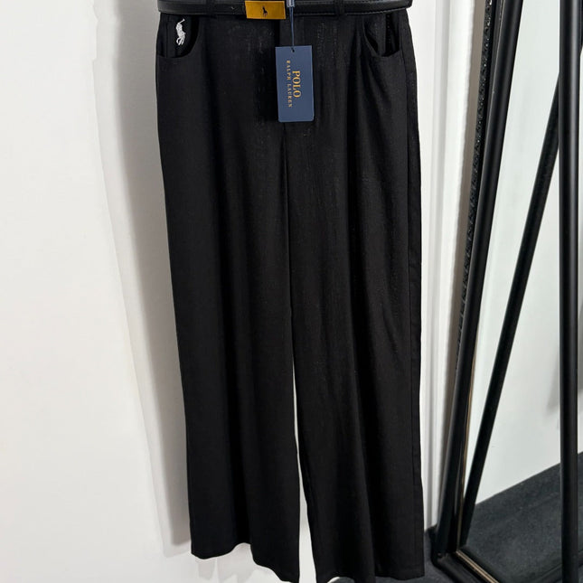 RALPH LAUREN 26S HIGH WAIST WIDE LEG PANTS 436