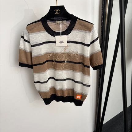HERMES 26S SHORT-SLEEVE KNIT TOP 668