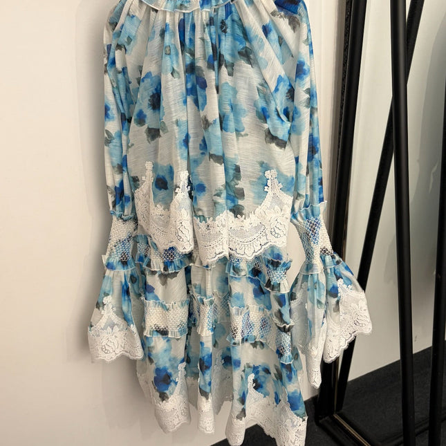 ZIMMERMANN 26S LACE-TRIM SMOCKED MINI DRESS 268