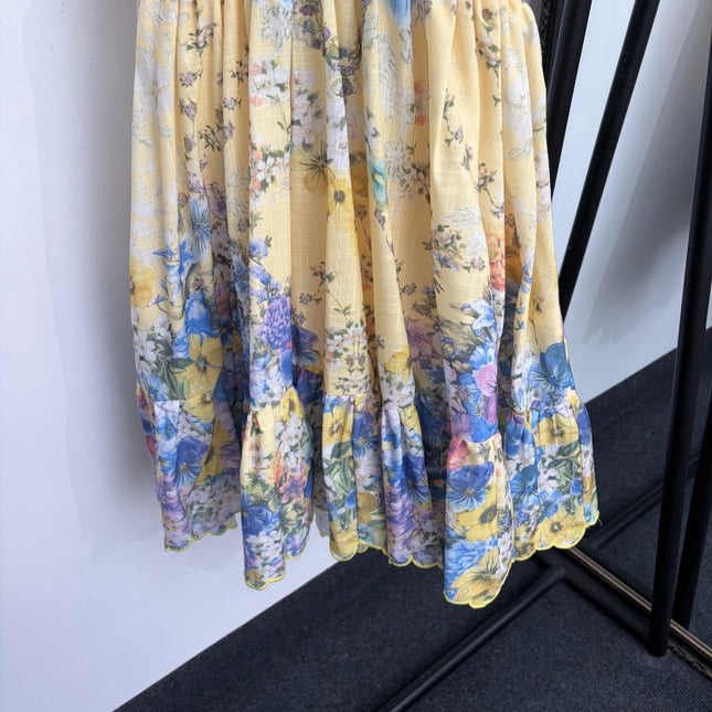 ZIMMERMANN 26S LACE-TRIM FLORAL MINI DRESS 286
