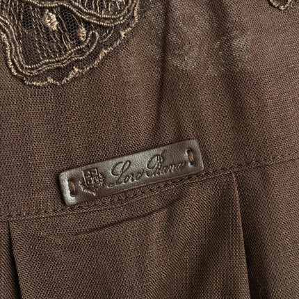 LORO PIANA 26S LACE-TRIM SHIRT PANTS SET 998
