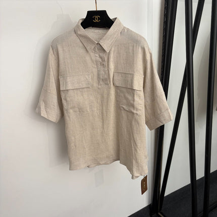 LORO PIANA 26S SHORT-SLEEVE LINEN PANTS SET 997