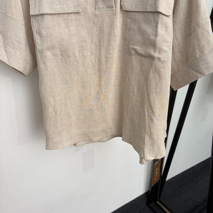 LORO PIANA 26S SHORT-SLEEVE LINEN PANTS SET 997