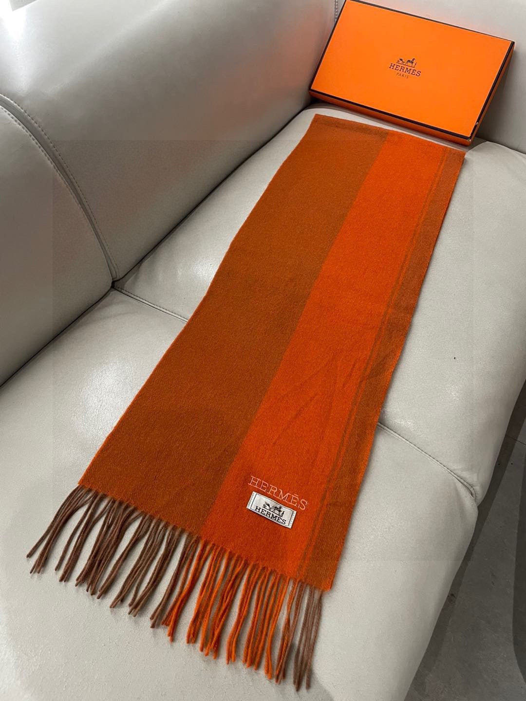 HERMES 25S SCARF 180 IN CASHMERE 989576