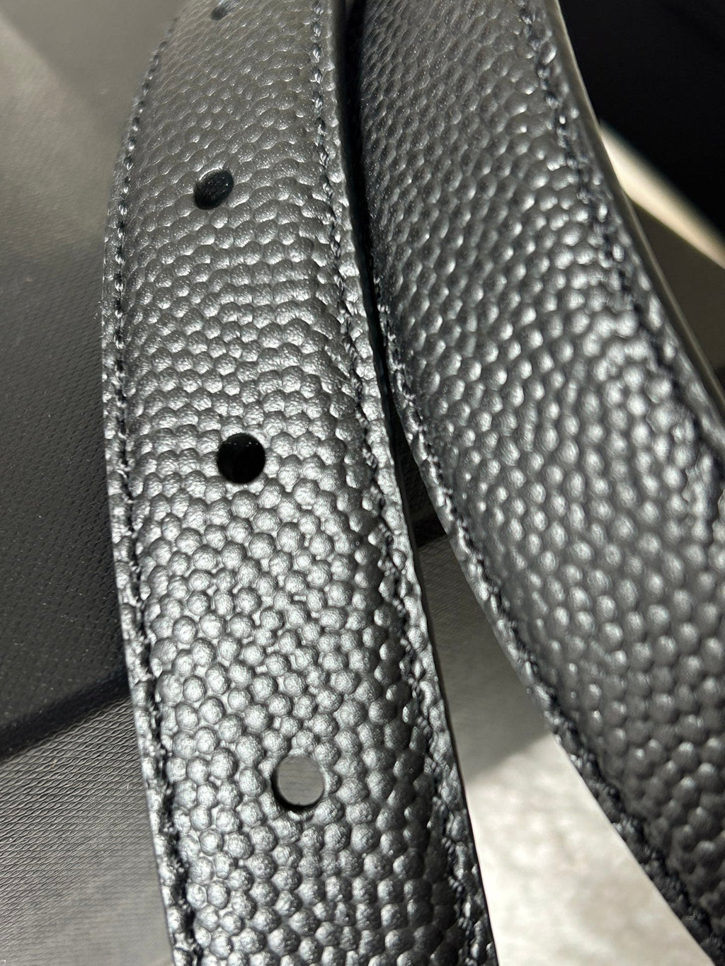 YSL 25S BELT 20 MM IN BLACK GRAINED CALFSKIN 543671