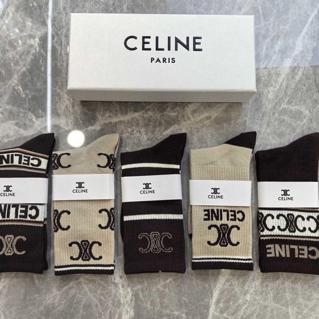 CELINE 26S CREW SOCKS 375609 (1 BOX)