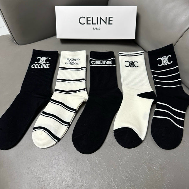CELINE 26S CREW SOCKS 412449 (1 BOX)