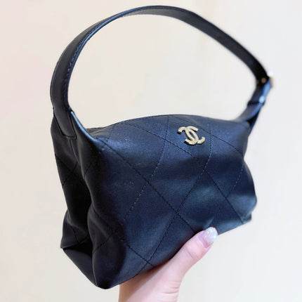 CHANEL 26S HOBO SHOULDER BAG 13 IN BLACK LAMBSKIN