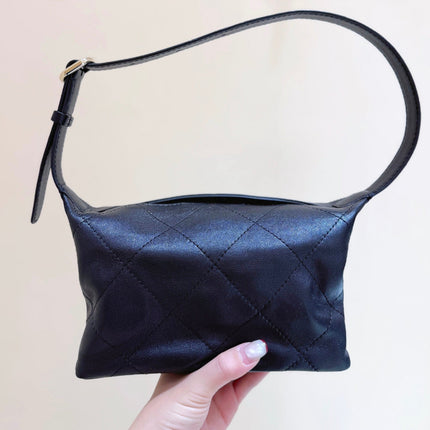 CHANEL 26S HOBO SHOULDER BAG 13 IN BLACK LAMBSKIN