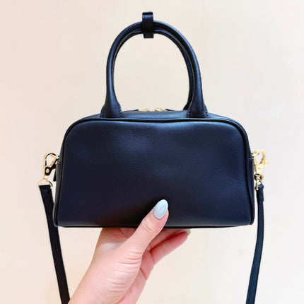 CHANEL 26S MINI BOWLING BAG 13 IN BLACK CALFSKIN