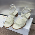 D-CLUB HIGH HEEL SLIDE 25S 55MM IN WHITE CALFSKIN