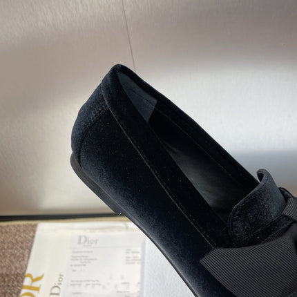 DIOR 25S LOAFER IN BLACK VELVET AND GROSGRAIN