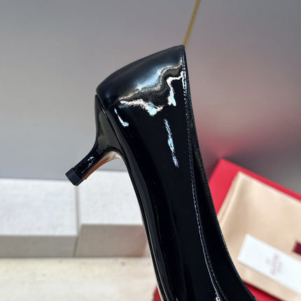 VALENTINO 26S HIGH HEELS 40 MM IN BLACK PATENT CALFSKIN