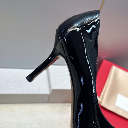 VALENTINO 26S HIGH HEELS 80 MM IN BLACK PATENT CALFSKIN