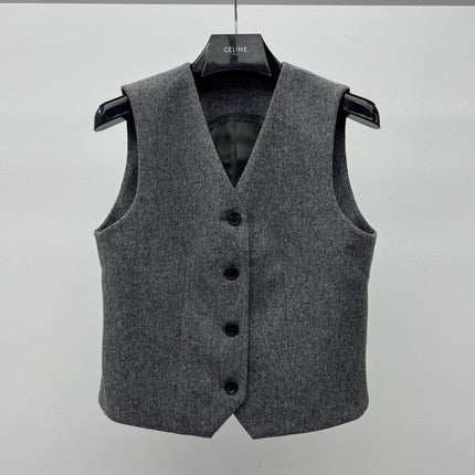 LORO PIANA 26S V-NECK BUTTONED VEST 901