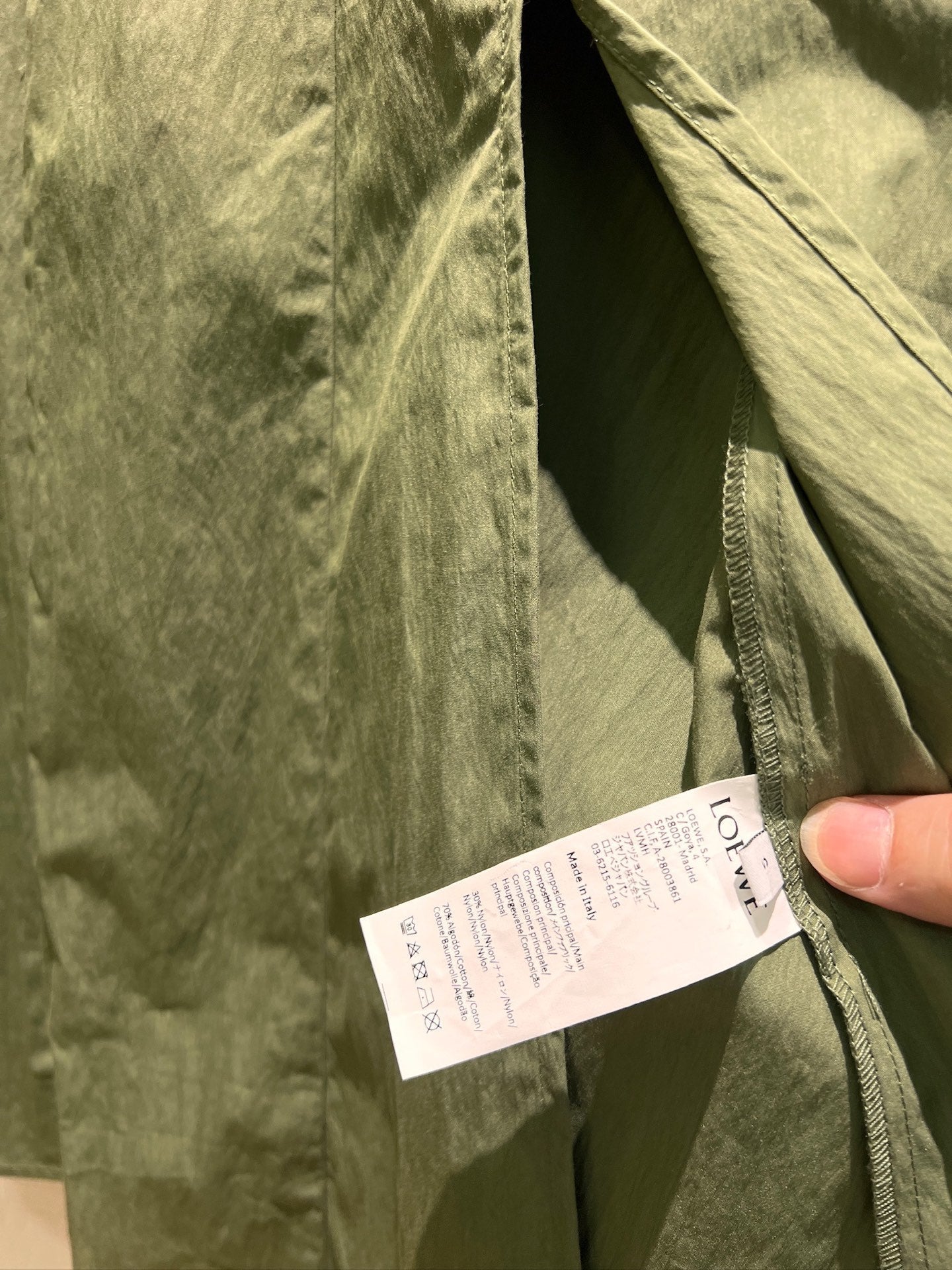 Loewe Lace-up Vest Dress Green Cotton