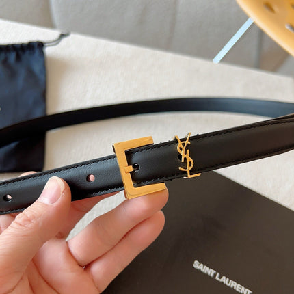 YSL 25S BELT 30 MM IN BLACK CALFSKIN 588783