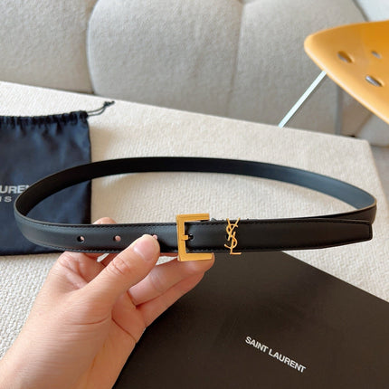 YSL 25S BELT 30 MM IN BLACK CALFSKIN 588783