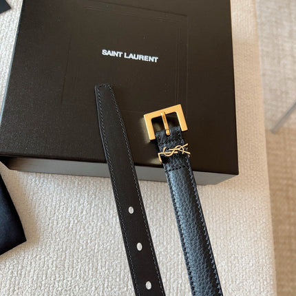 YSL 25S BELT 20 MM IN BLACK CALFSKIN 571013