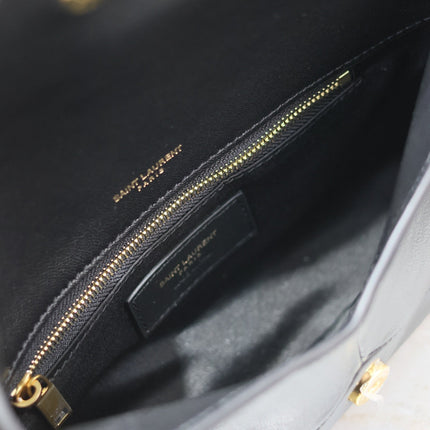 ENVELOPE CLUTCH 21 IN BLACK CALFSKIN