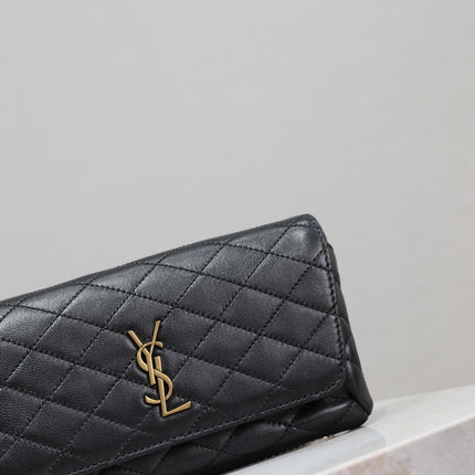 YSL 25S SAINT LAURENT GABY 19 IN BLACK QUILTED CALFSKIN GOLD HARDWARE