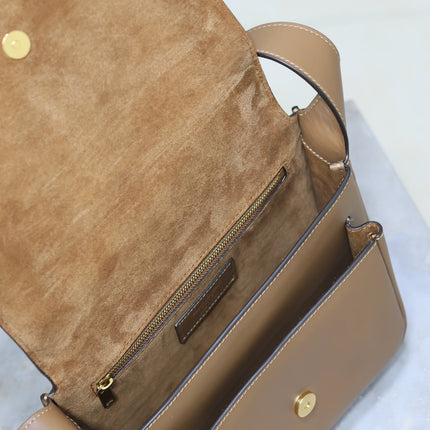 YSL 25S NIKI BABY 22 IN BROWN CALFSKIN GOLD HARDWARE