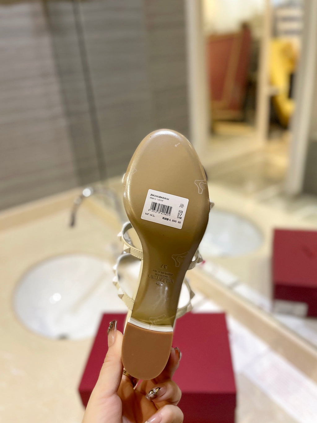 VALENTINO 26S ROCKSTUD CAGED HEELED SANDALS 60 MM IN CREAM WHITE CALFSKIN