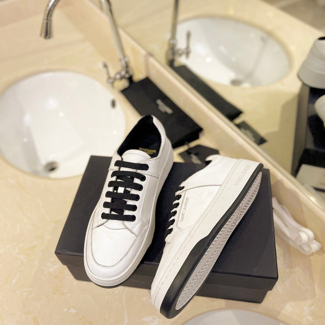 SL SL/61 SNEAKERS WHITE-BLACK LACES CALFSKIN