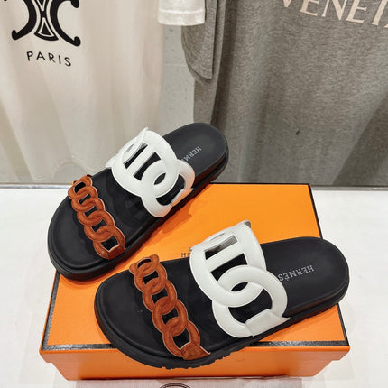 EXTRA SANDAL BLACK MIX WHITE MIX SYRUP CALFSKIN