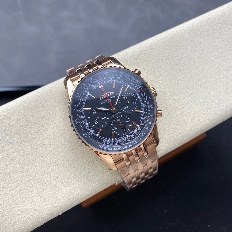 NAVITIMER B01 CHRONOGRAPH 43 ALL RED GOLD BLACK DIAL