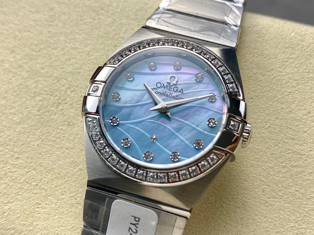 CONSTELLATION PETITE WATCH SILVER CASE AND SAPPHIRE BLUE DIAL WITH CRYSTAL