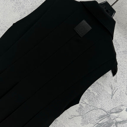 Loewe 25 Sleeveless Pleated Shirt Black Polyester Fiber