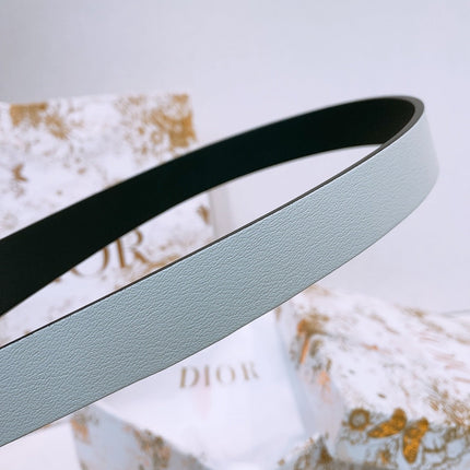 DIOR 25S BELT 20 MM IN LIGHT BLUE GREY CALFSKIN 572897