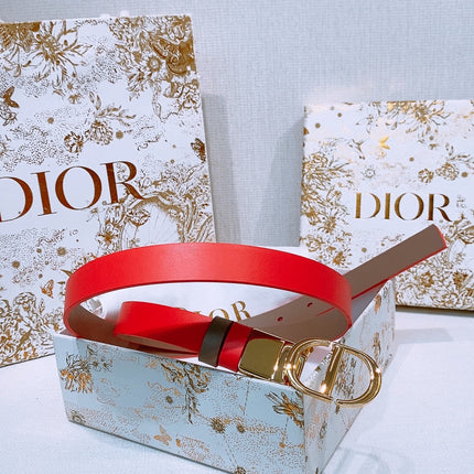 DIOR 25S BELT 20 MM IN RED CALFSKIN 572901