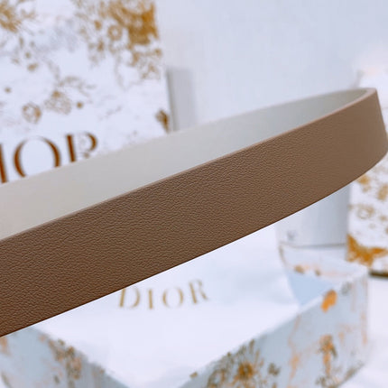 DIOR 25S BELT 20 MM IN LIGHT BEIGE BROWN CALFSKIN 572903