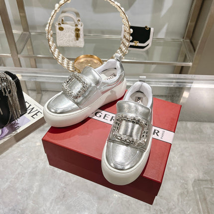 VIV' UP SNEAKERS IN SLIVER PATENT CALFSKIN