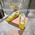 PLUME NAPPA SNEAKERS IN YELLOW SUEDE AND CANVAS