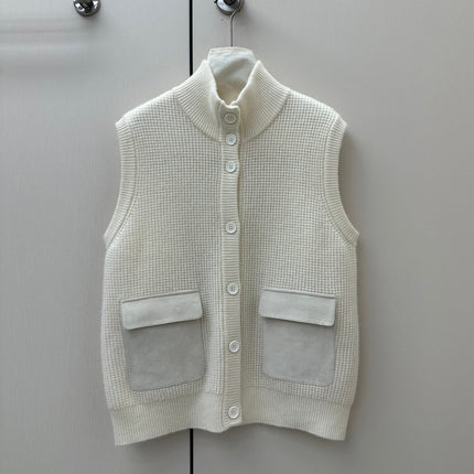 LORO PIANA 26S HIGH-NECK BUTTONED KNIT VEST 911