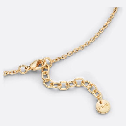 CD 26S CD LOGO PEARL CHAIN NECKLACE IN GOLD TONE METAL WITH WHITE PEARL 631005