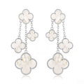 CLOVER WHITE MOP 4 MOTIFS SILVER