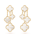 CLOVER WHITE MOP 4 MOTIFS GOLD